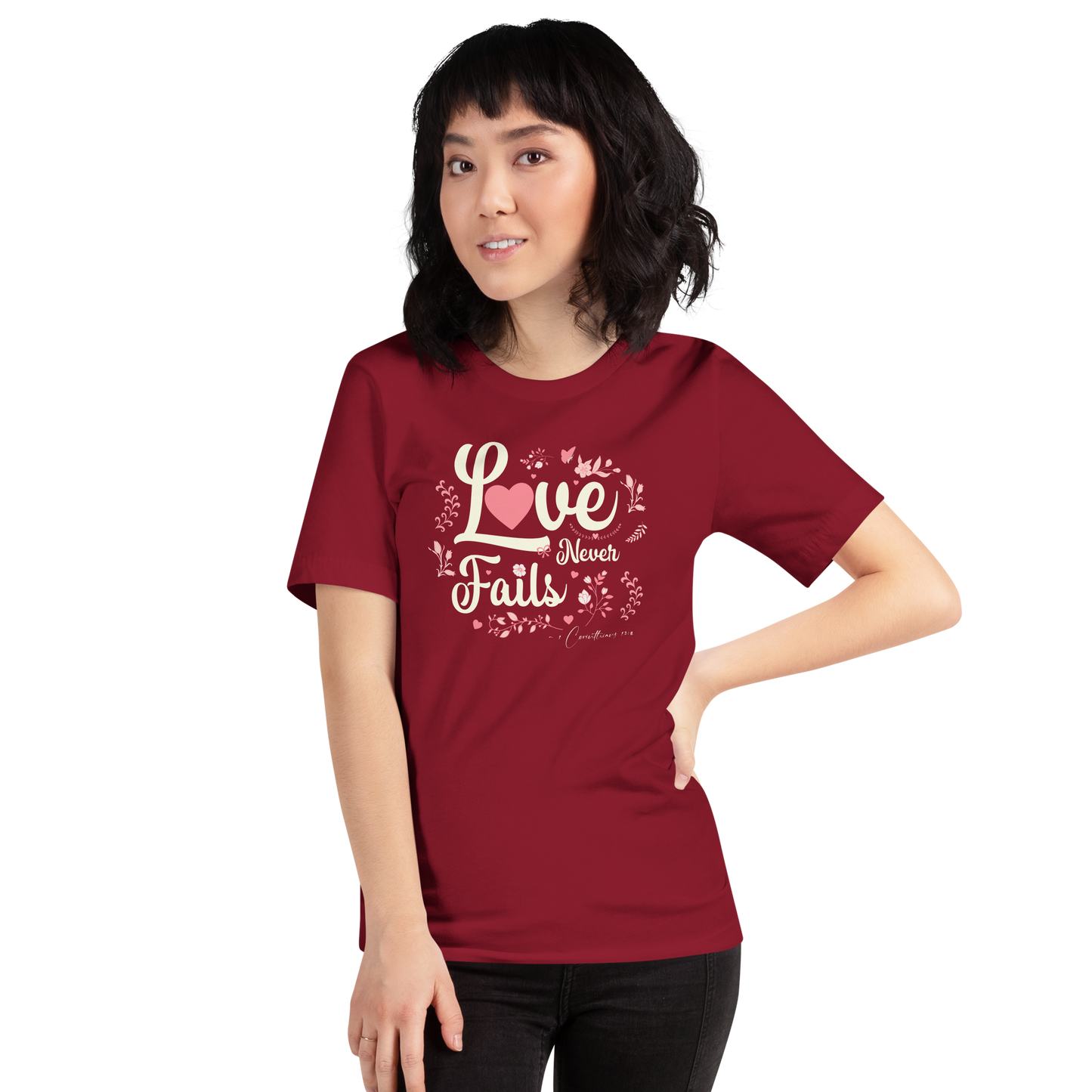 Bella & Canva Lightweight T-Shirt - Love Never Fails